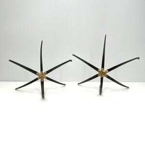 MCM metal pottery glass art holders- lot of 2